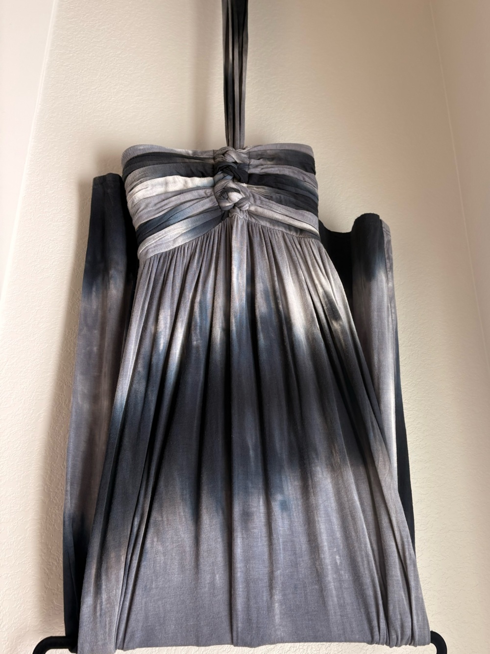 Tie-Dye Halter Top in Slate and Steel Blue